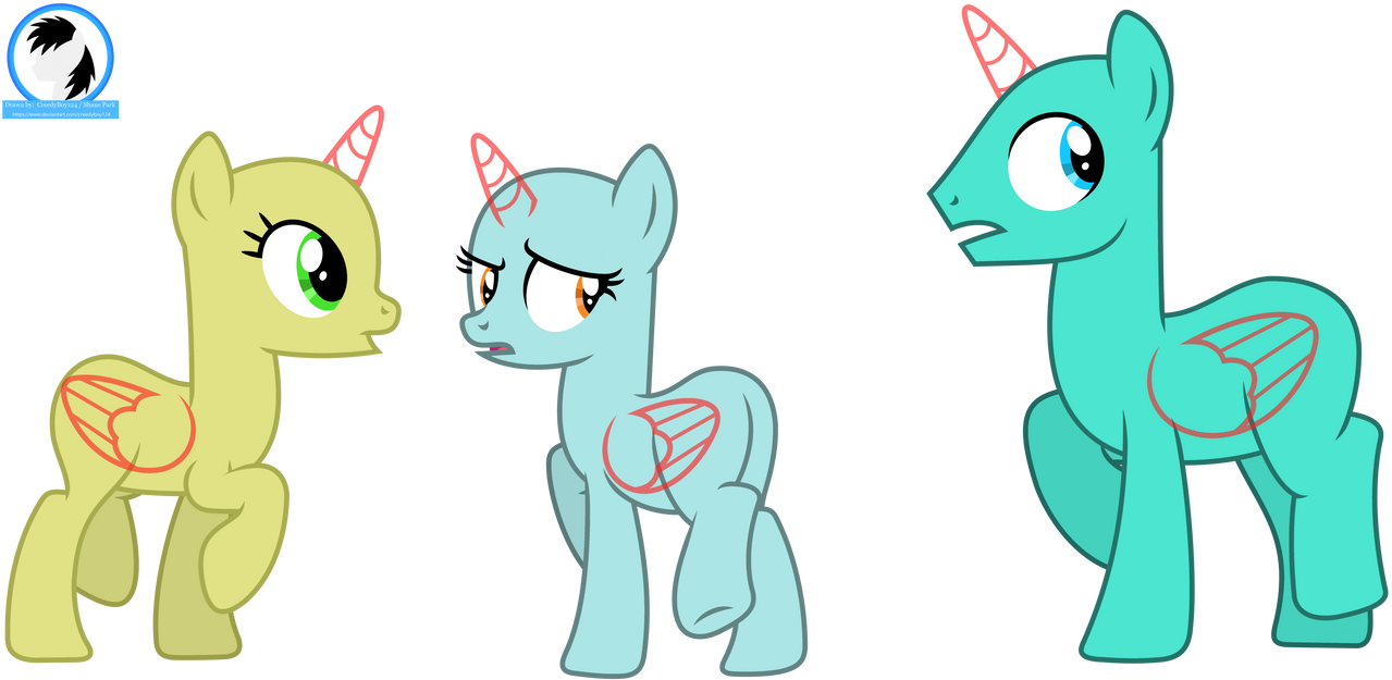 Three Ponies Three ponys base by CreedyBoy124 on DeviantArt