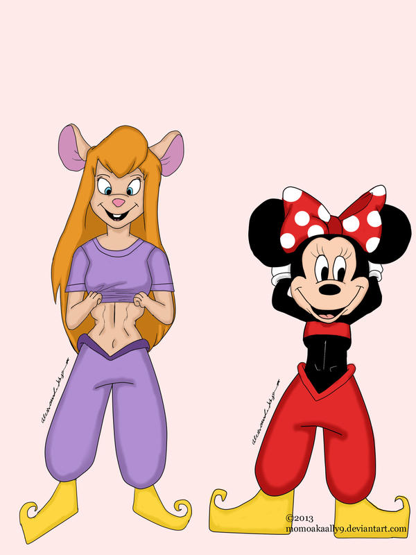 Minnie Gadget Bellyroll Commission by Momoakaally9 on DeviantArt
