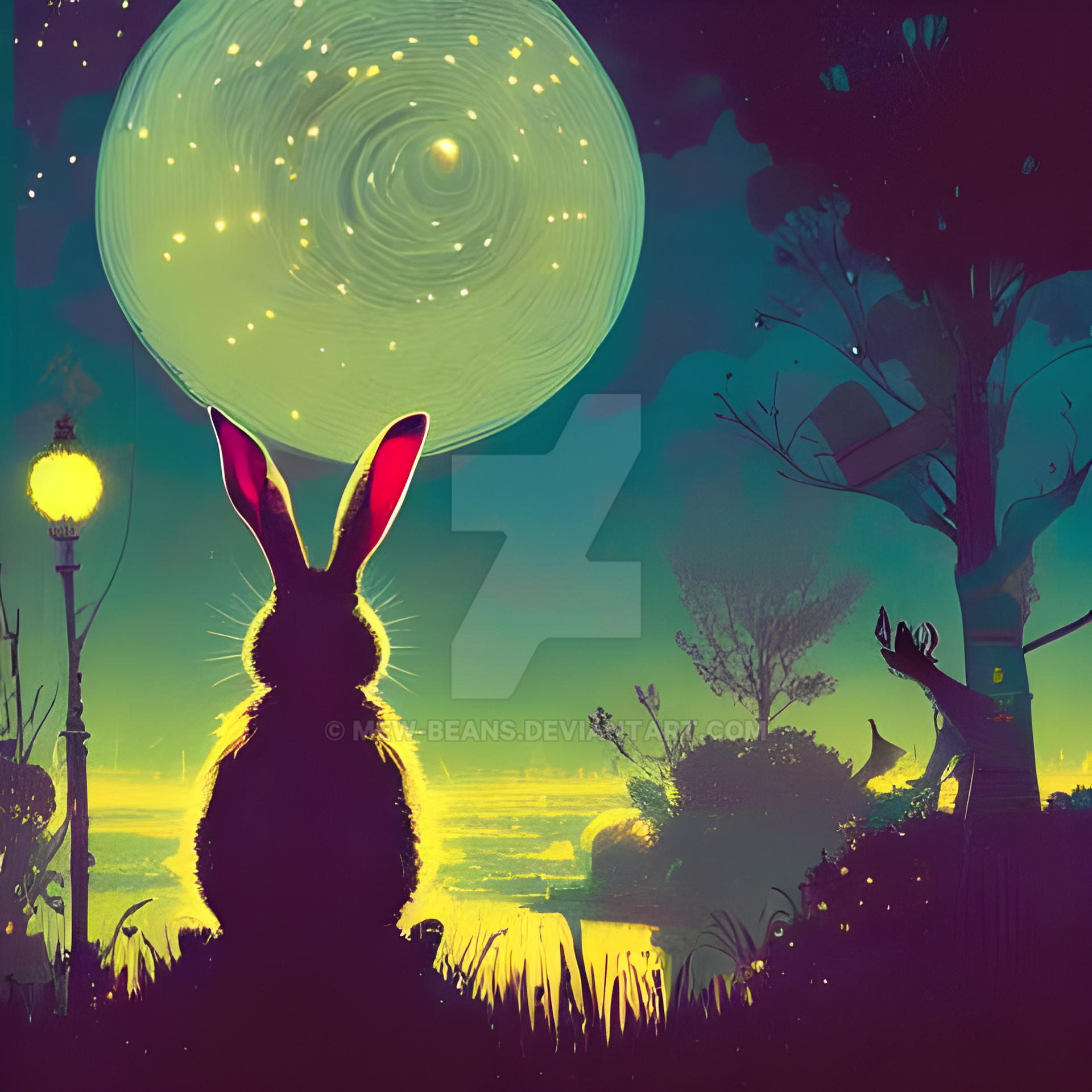 A Starry Rabbit Rabbit on a starry night by Mew-Beans on DeviantArt