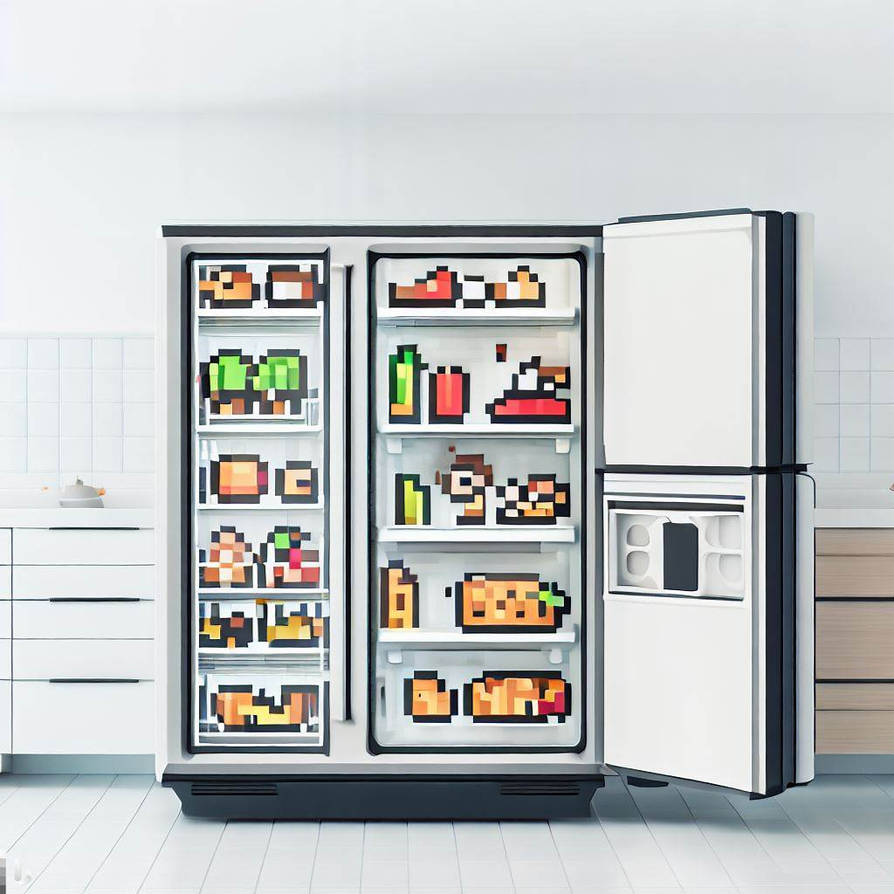 8 bit food in fridge by accarfar on DeviantArt