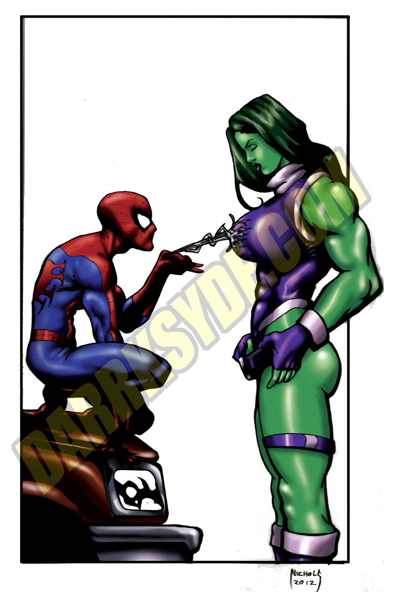 SHE-HULK VS. SPIDEY by Dwid on. download. 