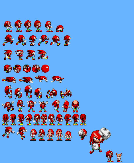 Sonic Rivals Knuckles Layout Knuckles (sonic 1-style) by Idin2014 on DeviantArt