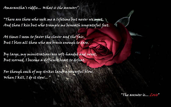 Amarantha's riddle - A Court of Thorns and Roses