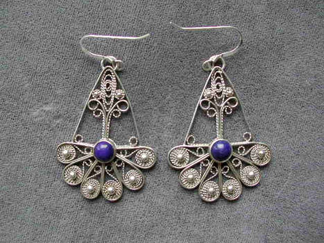 filigree peacock earrings