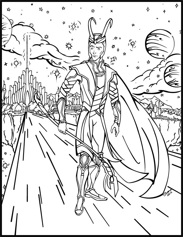 Loki Coloring Book Page by MajorWhoaButWhy on DeviantArt