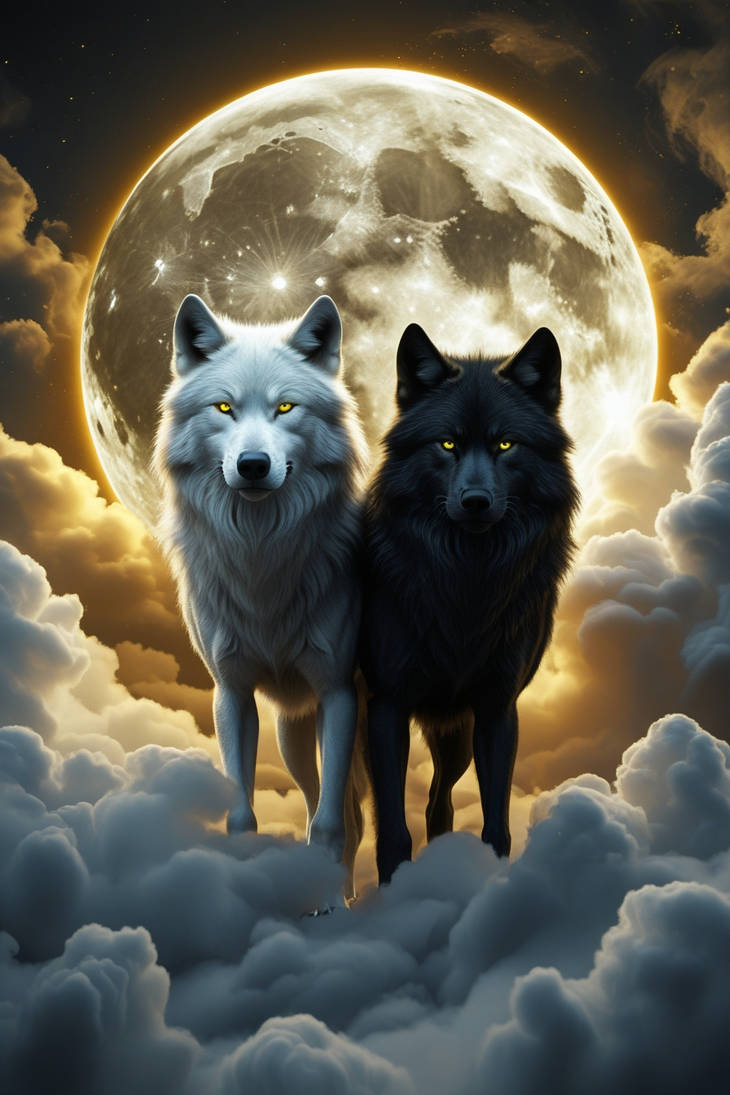 a digital illustration featuring two wolve by ChrisJr2518 on DeviantArt