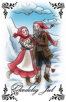 Victorian era Norwegian Christmas card