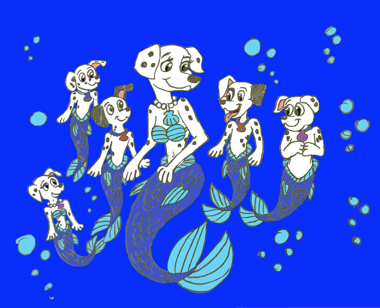 Perdita merdog and merpups by JamestheRedEngine91 on DeviantArt