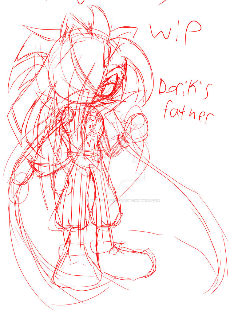 Luquarious Demoni porcupine vampire rough sketch 2