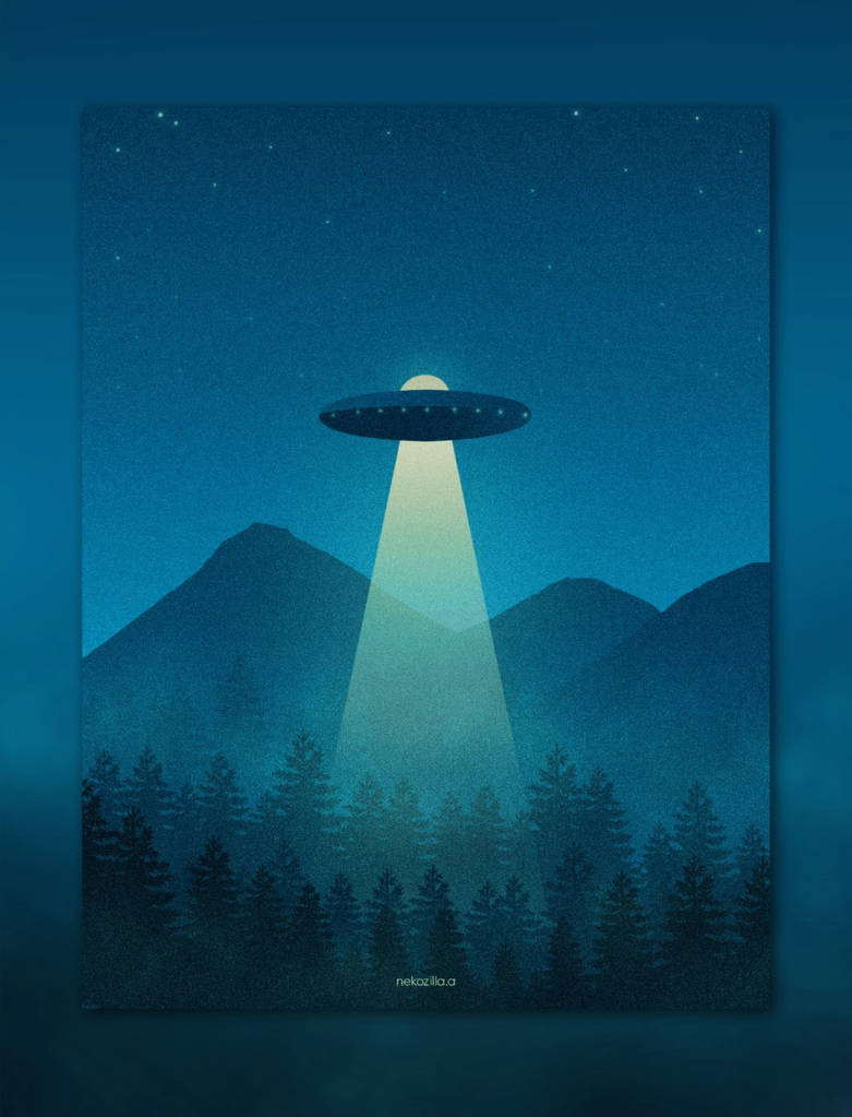 UFO in Flat Landscape by Nekozillaa on DeviantArt