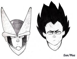 Vegeta and Cell Doodles