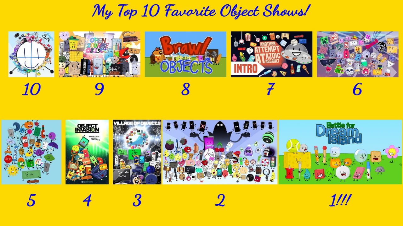 My Top 10 Favorite Object Shows by GreenSquare2007 on DeviantArt