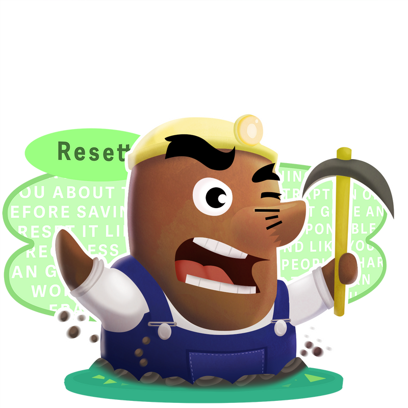 Mr. Resetti Resetti - Animal Crossing (DailyXing #15) by BagelDenizen on DeviantArt