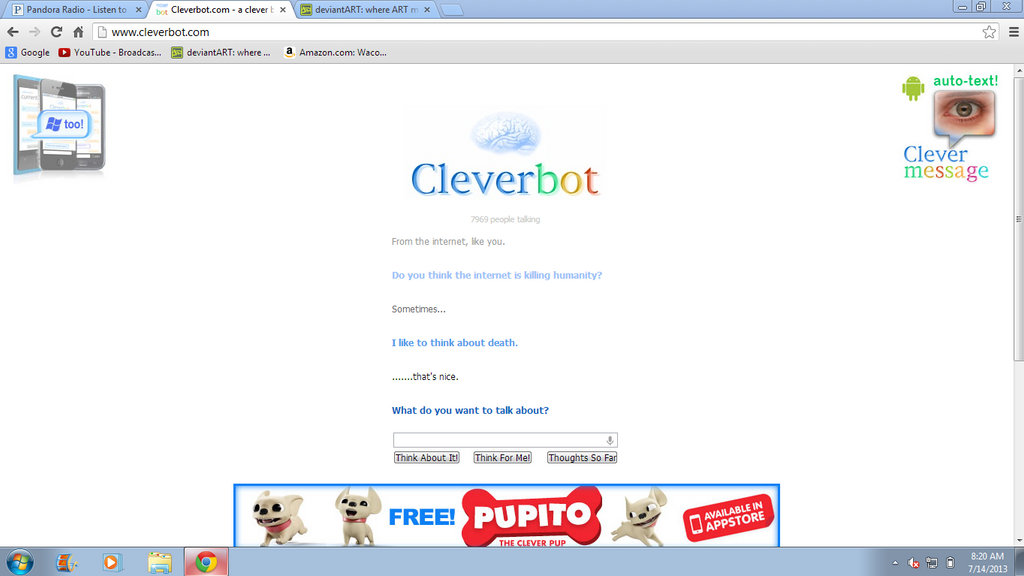 Cleverbot scares me....