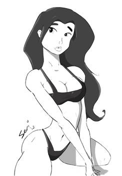 Bikini Girl B/W