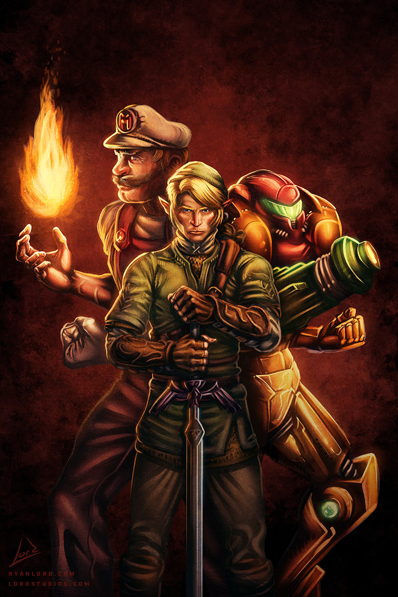 Mario, Link and Samus Painting