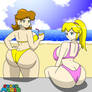 Peach Daisy bikini edit