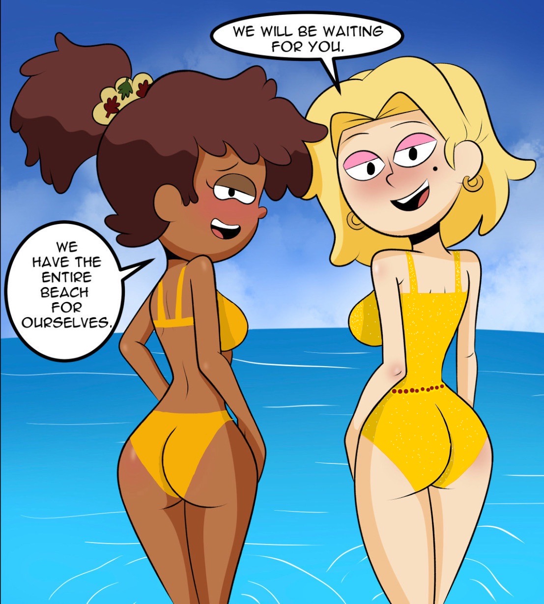 Anne and Sasha swimsuit edit 8