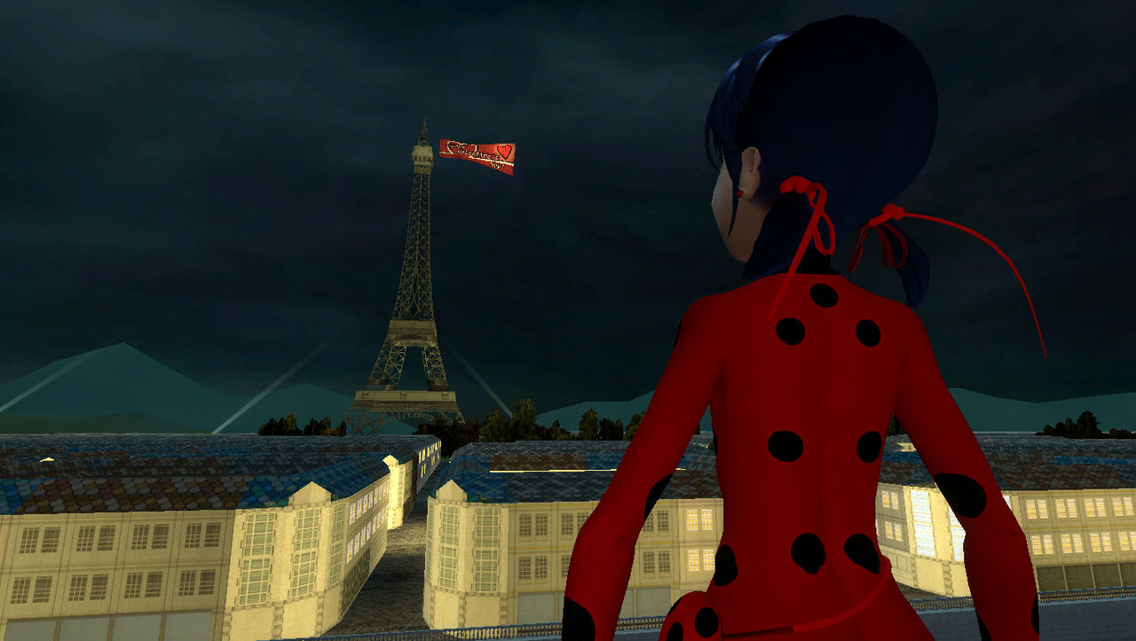 Ladybug Rooftop Scene Ladybug Looking Up At The Tower by ManSantos on DeviantArt
