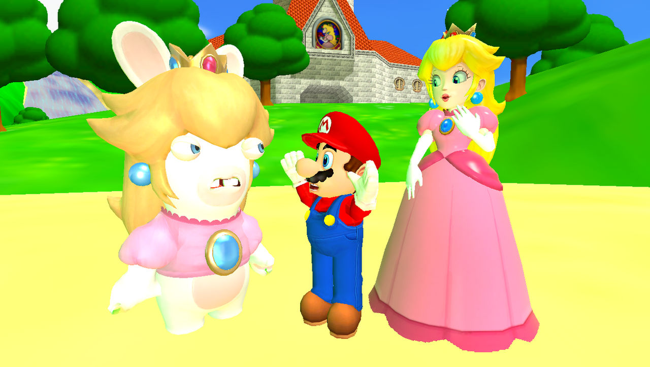 Primcess Peach Rabbid Princess Peach And Rabbid Peach by ManSantos on DeviantArt