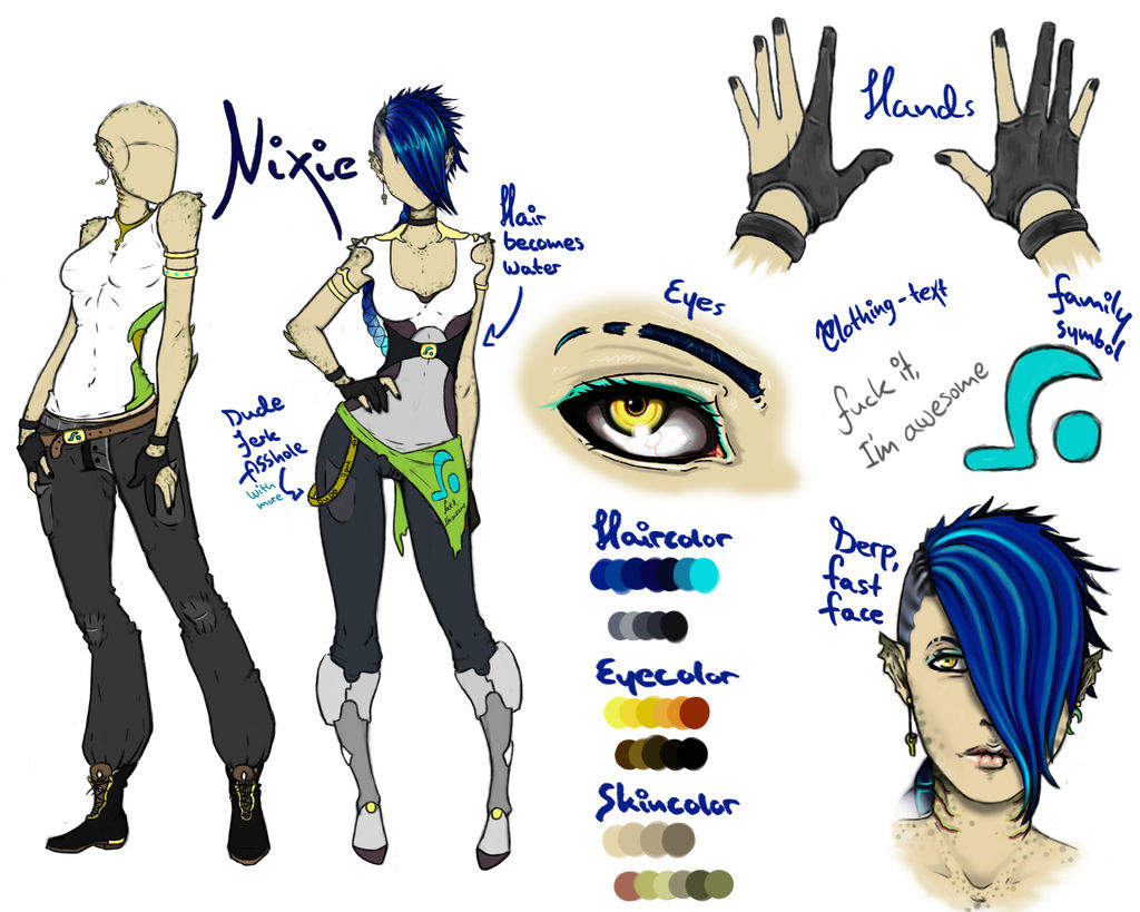 Nixie fast character-sheet by XBombyxX on DeviantArt