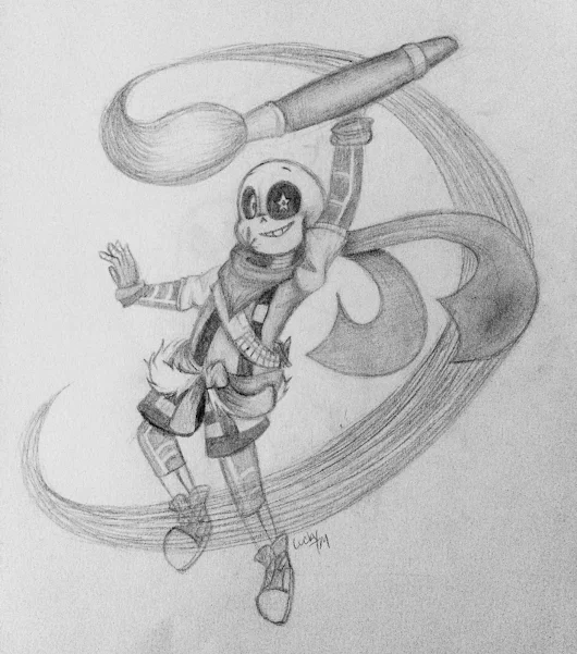 ink!sans drawing (again) by random-scientist on DeviantArt