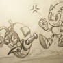 Sonic and Motobug - sketch