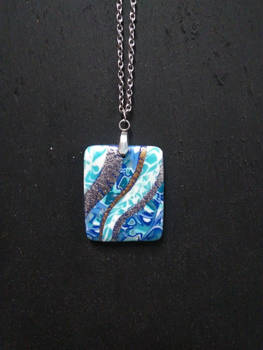 blue wave necklace collana onda blu