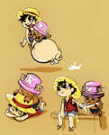 Luffy and Chopper by Zinfer