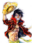 Luffy Watercolor by Zinfer