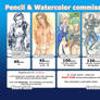 Pencil and Watercolor commission information