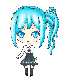 Pixel Chibi Oc Blue Hair [F2U]