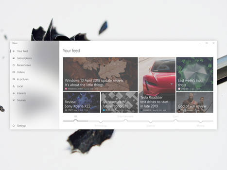News app UI concept for Windows 10 (UWP)