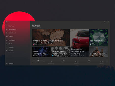 -Dark- News app UI concept for Windows 10 (UWP)