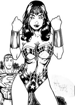 wonder woman   pencil   by vagner fernandes Inked