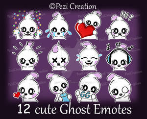 cute Ghost Twitch Emotes Pack