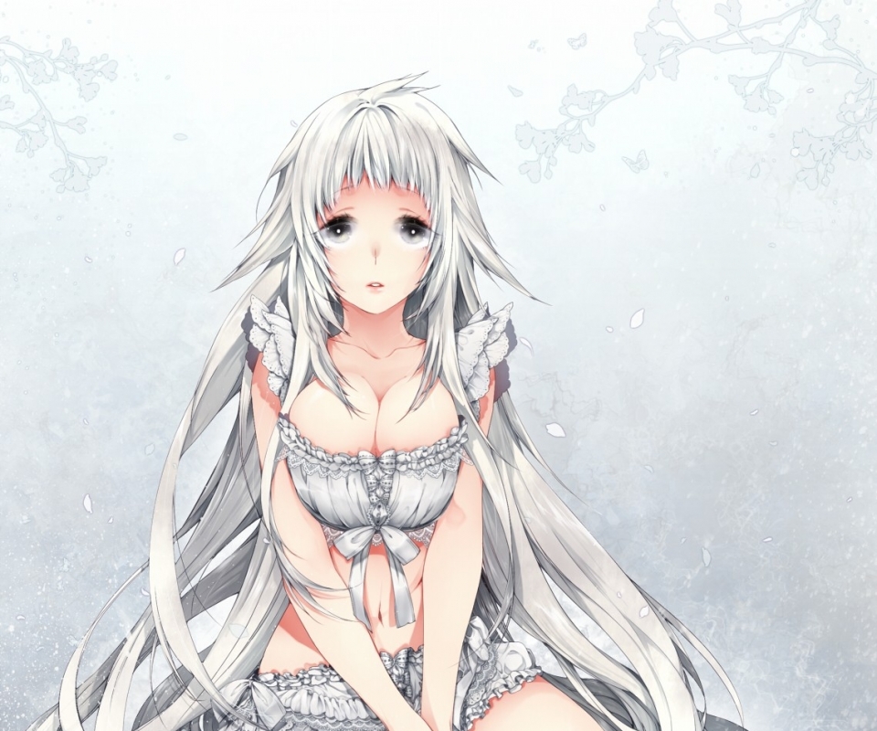 Long Hair Artwork White Hair Anime Girls White Eye By