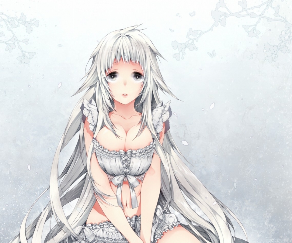 Long Hair Artwork White Hair Anime Girls White Eye