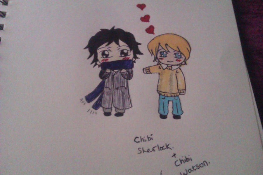 Chibi Sherlock and Chibi Watson.