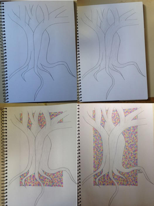 Rainbow Negative Space Tree by SilverRabbits on DeviantArt