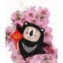 Luna-bear-with-Vietnamese-cherry-blossom