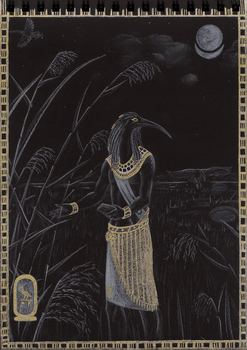 Thoth plucking reeds