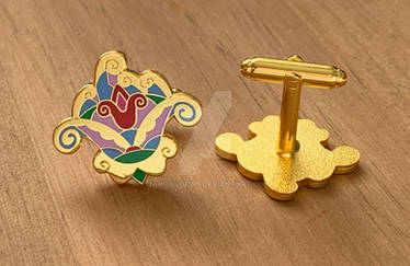 The cufflinks with the motif of slavic blossom