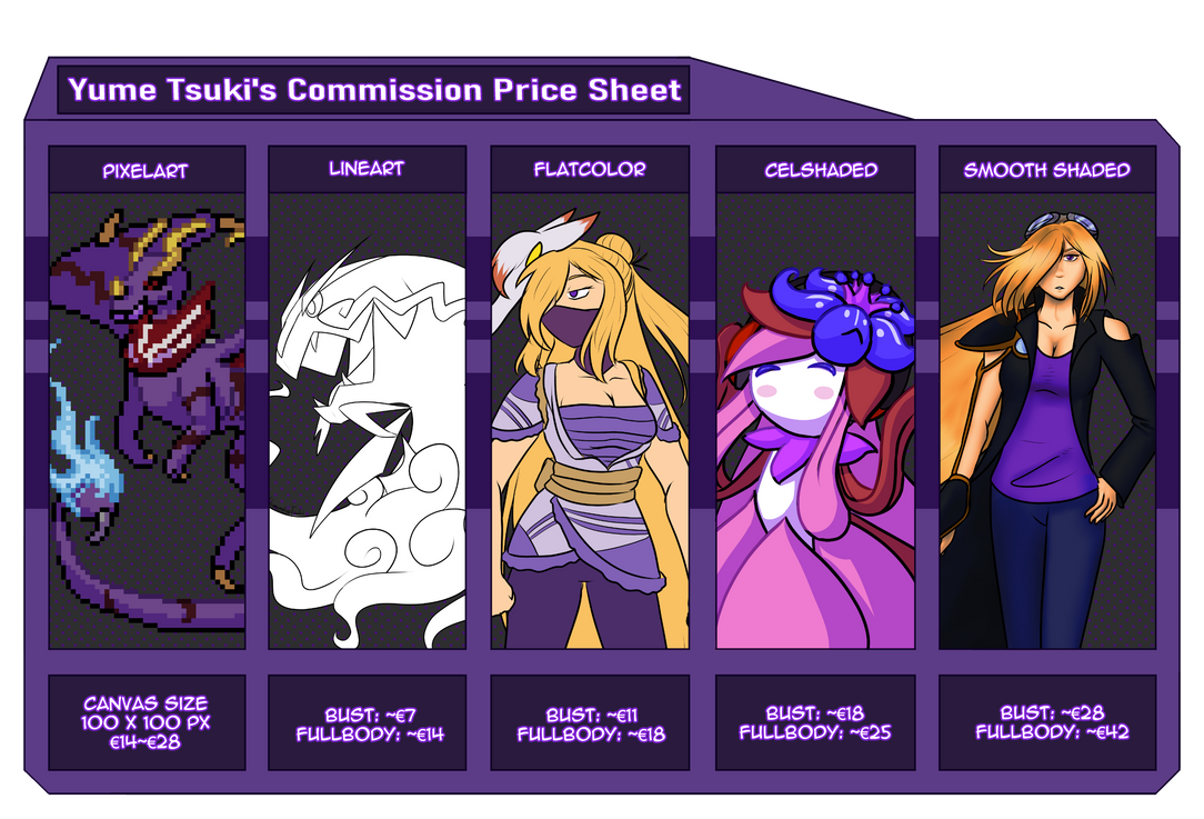 Commission Price Sheet (4 open slots)