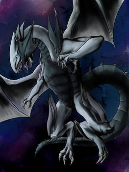 Azure eyes silver dragon