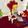 Mario and Peach - Rubbing the Royal Feet