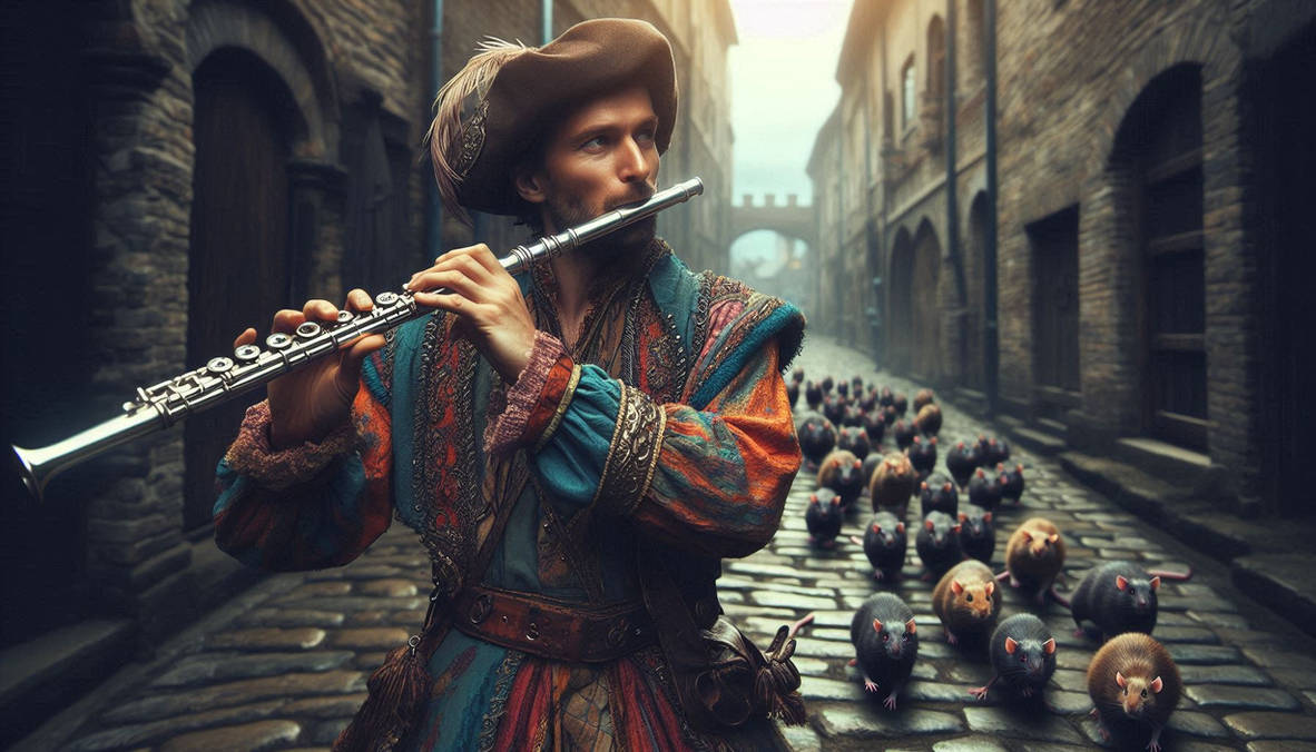 The Pied Piper leading a Horde of Rats by Dakomarate on DeviantArt