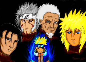 Naruto and the 4 Hokages