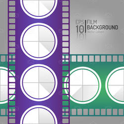 Editable Cinema Film Isolated Vector