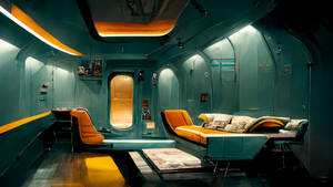 The interior of a spaceship